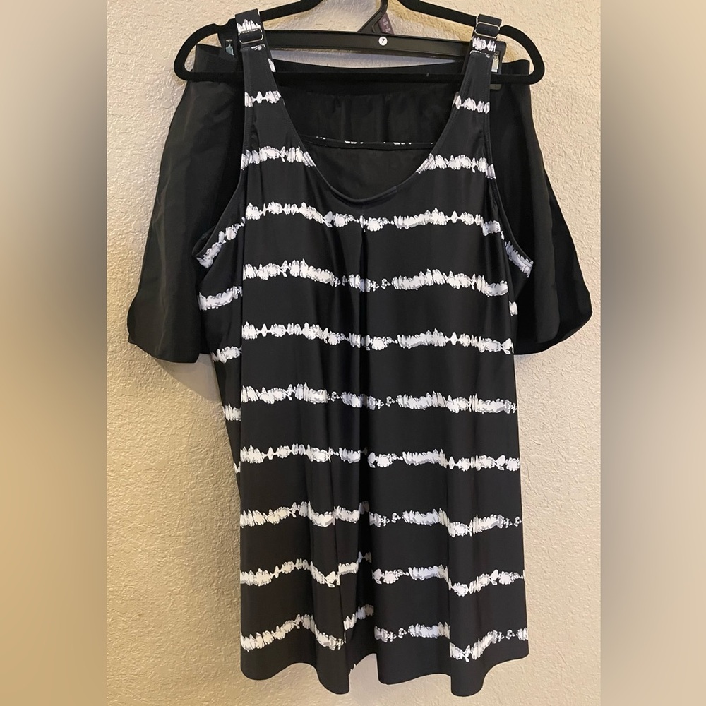 Bloomchic Black and White Tankini Swim Set
